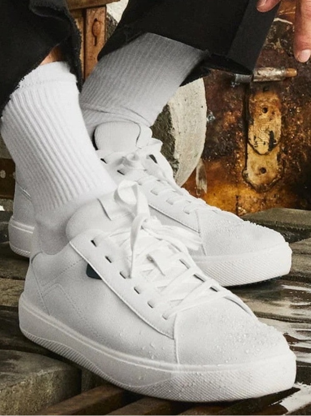 VESSI New Women's Soho Waterproof Sneaker Ivory White Sz 9